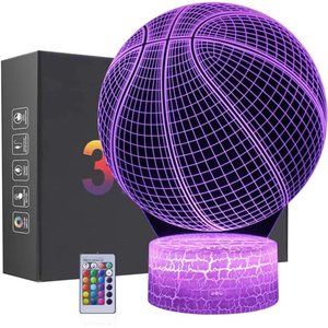 Basketball Night Light,3D Illusion Effect Lamp Light Remote Control RGB Colors
